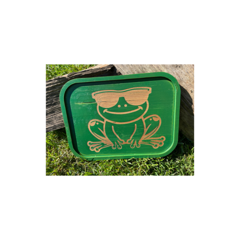 Tablet grün mit Frosch