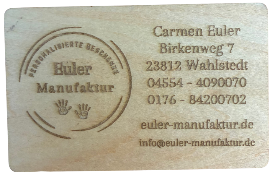 Visitenkarte Holz hell NFC Chip